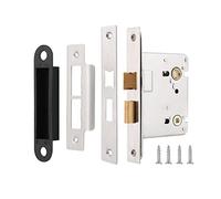 Probrico Bedroom Mortice Sashlock 65mm, Internal Door Latch for Bathroom, Brushed Nickel Privacy Mortice Lock, 1 Pack
