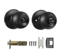 Probrico Satin Nickel Door Knobs, Privacy Door Knobs, Stainless Steel Round Lock Set, Privacy Keyless Interior Door Knobs for Bedroom(No Keys)