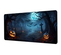 ProbTis Happy Halloween Goth Mouse Pad for Desk, Halloween Desk Mat, XL Gothic Gaming Keyboard Desk Pad, Non-Slip Rubber Base, Large Mouse Pad for Gaming, Home Office, 31.5"x11.8" (Halloween)