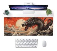 ProbTis Japanese Dragon Mouse Pad for Desk, Chinese Loong Mousepad, XL Anime Cool Gaming Keyboard Mat, Non-Slip Rubber Base, Large Mouse Pad for Gaming, Home Office, 31.5”x11.8” (Dragon)
