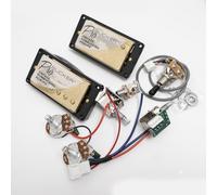 ProBucker Alnico 2 Humbucker Pickups for Gibson Les Paul Pickups Neck and Bridge Pickups with 4 Core Quick Connect Terminals 2V2T Wiring Harness Push Pull Upgrade (Gold)
