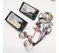 ProBucker Alnico 2 Humbucker Pickups for Gibson Les Paul Pickups Neck and Bridge Pickups with 4 Core Quick Connect Terminals 2V2T Wiring Harness Push Pull Upgrade (Zebra)