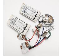 ProBucker Alnico 2 Humbucker Pickups for Gibson Les Paul Pickups Neck and Bridge Pickups with 4 Core Quick Connect Terminals 2V2T Wiring Harness Push Pull Upgrade (White)