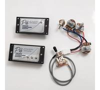 ProBucker Alnico 2 Humbucker Pickups Set for Gibson Les Paul Pickups,Neck and Bridge Pickups 2-Conductor 2V1T Wiring Harness,Neck (7.5 K, 50 mm) + Bridge (8.4 K, 52 mm) Vintage Tone Upgrade (Chrome)