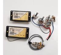 ProBucker Alnico 2 Humbucker Pickups Set for Gibson Les Paul Pickups,Neck and Bridge Pickups 2-Conductor 2V2T Wiring Harness,Neck (7.5 K, 50 mm) + Bridge (8.4 K, 52 mm) Vintage Tone Upgrade (Gold)