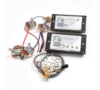 ProBucker Alnico 2 Humbucker Pickups Set for Gibson Les Paul Pickups,Neck and Bridge Pickups with 2-Conductor 2V2T Wiring Harness, Vintage Tone Upgrade(Chrome-2V2T)