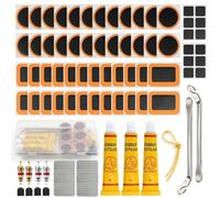 Probuk 79 PCS Bicycle Tyre Repair Kit - Self-Adhesive Puncture Patches with Glue, 2 Tyre Levers & Storage Box - Suitable for Road, MTB, Hybrid, City Bikes & Motorcycles