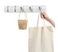 Probuk Coat Hooks Wall Mounted, Heavy Duty Self-Adhesive Towel Hook Hanger with 5-Retractable Hooks, Folding Modern Coat Rack Space Saving Wall Hanger for Hanging Hats, Bags, Scarves, Keys, 40 * 6CM