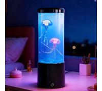 Probuk Jellyfish Lava Lamp Aquarium Light, Realistic LED Jelly Fish Mood Lamp USB Operated for Bedroom, Living Room, Kids and Adults Decor, 7 Color Modes