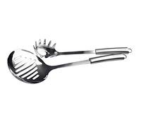 Probus 670229, Serving Set, Spaghetti Spoon & Straining Spoon, Stainless Steel, Ergonomic Handle, Dishwasher Safe, Silver