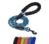 ProBytes 1.2M Dog Lead - Reflective Thread Safety Design, 360° Swivel Lobster Claw Clip/Hook, Easy Grip Padded Handle, Heavy Duty & Waterproof, Leash, Rope, Harness, Small Medium Large Pets - Blue