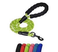 ProBytes 1.2M Dog Lead - Reflective Thread Safety Design, 360° Swivel Lobster Claw Clip/Hook, Easy Grip Padded Handle, Heavy Duty & Waterproof, Leash, Rope, Harness, Small Medium Large Pets - Green