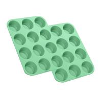 ProBytes 12 Cups Silicone Muffin Tray Cupcake Fairy Cake Brownies & Yorkshire Pudding Mould Tray - Non-Stick Baking Tray/Tin | Multipurpose Flexible Heat-Resistant (Green Pack of 2)