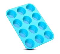ProBytes 12 Cups Silicone Muffin Tray Cupcake Fairy Cake Brownies & Yorkshire Pudding Mould Tray - Non-Stick Baking Tray/Tin | Multipurpose Flexible Heat-Resistant