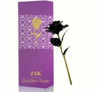 ProBytes 24K Metallic Rose Artefact - Foil Rose, Preserved, Elegance, Symbol, Emblem, Love, Romance, Eternity, Women, Girlfriend, Mum, Wife, Birthday, Valentine's, Anniversary, Present, Surprise