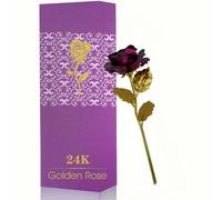 ProBytes 24K Metallic Rose Artefact - Foil Rose, Preserved, Elegance, Symbol, Emblem, Love, Romance, Eternity, Women, Girlfriend, Mum, Wife, Birthday, Valentine's, Anniversary, Present, Surprise