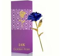 ProBytes 24K Metallic Rose Artefact - Foil Rose, Preserved, Elegance, Symbol, Emblem, Love, Romance, Eternity, Women, Girlfriend, Mum, Wife, Birthday, Valentine's, Anniversary, Present, Surprise