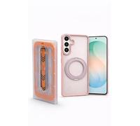 ProBytes 360° Magnetic Ring Case + Smart Slide Applicator Kit | Samsung S26 Plus | TPU Bumper Case with Rotating Ring Stand | Qi & MagSafe Compatible | Shock-Proof Protection | Satin Finish Pink