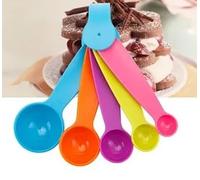 ProBytes 5 Pieces Measuring Spoon Set - Smart Baking, Accurate Measurement Scoops, 1/4 TSP (1.25ML/Gram) to 1 Tbsp (15ML/Grams) Liquid, Dry Spices, Baby Food, Stain Resistant - Soft Mix of Colours