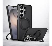ProBytes BLACK TPU 360° Spin & Rotating Magnetic Metal Ring Holder/Stand Case for Samsung S26 Ultra | Qi/MagSafe Compatible | ShockProof MilitaryGrade Armor Protect | Satin Finish | Rich Colour Shades