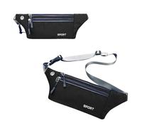 ProBytes BumBag - Running 3 Zipper Waist Bag, Adjustable Belt/Strap, Secure Buckle, Headphone Outlet, Waterproof, Money/Document Pouch, Outdoor, Camping, Travel, Sports, Cycling - Carbon Black