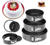 ProBytes Cake Mould Tin Set, 3 Pieces Cake Tins for Baking, Leakproof Round Bakeware Cake Pan with Removable Bottom Suitable for Making a Variety of Cakes (9 Inch, 10 Inch, 11 Inch)