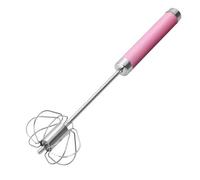 ProBytes Hand Push Egg Beater - Semi-Automatic Stainless Steel Self-Turning Whisk with Comfortable Handle - Manual Kitchen Blender, Mixer, Whisker (Pink)