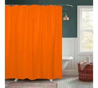 ProBytes HD PEVA Shower Bath Curtain 180x180 cm - 71x71 Inches, 12 Rail Hooks, Translucent, Mold & Mildew Resistant, Water repellent, Elegant Mix of Colours, Home Décor (Bright Orange)