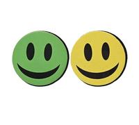 ProBytes Magnetic Dry Wipe Whiteboard Eraser 2 Pack - Lightweight Fun Character Duster, Board, Ceramic, Porcelain, Melamine, Glass Rubber, Smiley Emoji Design - Catchy Colours