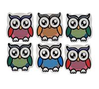 ProBytes Magnetic Dry Wipe Whiteboard Eraser 6 Pack - Lightweight Fun Character Duster, Board, Ceramic, Porcelain, Melamine, Glass Rubber, 3D Cartoon Owl - Catchy Colours