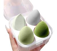 ProBytes Makeup Sponge Blender Set - Vegan, Latex-free, Blending Soft Beauty Face Puff, Powder Base, Liquid, Creamy Foundation & Rouge, Skin Friendly, Precision Makeover Drops, 4 Shades Pack - Green