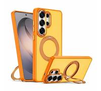 ProBytes ORANGE TPU 360° Spin & Rotating Magnetic Metal Ring Holder/Stand Case for Samsung S26 Ultra | Qi/MagSafe Compatible | ShockProof MilitaryGrade Armor Protect | Satin Finish |Rich Colour Shades