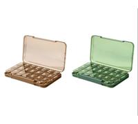 ProBytes Practical Pill/Medicine/Supplement Organizer - 21 Compartments / 7 Days Slots/Morning, Noon, Evening Slots per Day. Neat Design, Portable Storage Box, Home & Travel (2 Pcs Medico Green)