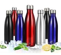 ProBytes Stainless Steel 500ml Water Bottle - Thermal Vacuum Insulated Flask, Double Wall BPA-Free Metal, Upto 12/24 Hrs Hot/Cold, Leak-Proof, Sports, Office, Gym, Travel, Unisex - Metallic Red