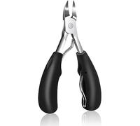 ProBytes Toenail Clippers - Thick & Hard Ingrown Nails, Surgical Grade Steel Podiatrist Cutter, Professional Grooming Tool, Paronychia, Pedicure, Dual Safety Springs & PVC Cap - 1 Piece Black