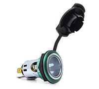 ProCar Car Truck Socket Outlet 12V 24V GS 20A Power Cigarette Lighter Socket with Lid (Push Button, Manual, Green)