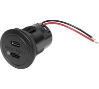 PROCAR Power USB-C Double Socket PD/QC EV with LED Max 2 x 30 Watt Load Capacity Maximum Current = 3 A 12 or 24 V/DC