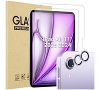 ProCase 2+2 Pack Screen Protector for iPad Air 11 inch 7th (M3) 2025 / 6th (M2) 2024, Camera Lens Protector for iPad Air 7/6 -Purple