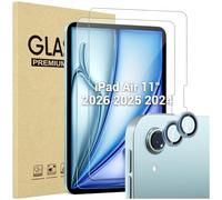 ProCase 2+2 Pack Screen Protector for iPad Air 11 inch (M4) 2026 / 7th (M3) 2025 / 6th (M2) 2024, With Two Camera Lens Protector for iPad Air 11" -Blue