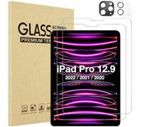 ProCase 2+2 Pack Screen Protector for iPad Pro 12.9 inch 6th 5th 4th Generation 2022 2021 2020 with Camera Lens Protector, Tempered Glass Film Guard for iPad Pro 12.9" -Gray