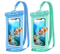 ProCase 2 Pack Floating Waterproof Phone Pouch IPX8, Universal Dry Bag Fits iPhone 17/16/15/14/13 Series, Galaxy S24/S23/S22, Pixel 8/7 (Up to 7”),Touchscreen,Underwater & Snow Protection-Bluegreen