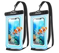 ProCase 2 Pack Floating Waterproof Phone Pouch Up to 7", IPX8 Floatable Underwater Phone Case Dry Bag for iPhone 17/Air 16 15 14 13 12 11 Pro Max Xs Max XR X 8 7 Plus SE/Galaxy S24 S23 S22 -Sparkle