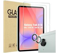 ProCase 2 Pack Screen Protector for Galaxy Tab S10 Lite / S10 FE 2025 / Tab S9 FE 5G 2023 / Tab S9 11 inch + 2 Pack Camera Lens Protector, Tempered Glass Film Compatible with S Pen -Silver