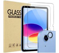 ProCase 2 Pack Screen Protector for iPad A16 2025 11th/10th 2022 Generation (11-inch/10.9), Clear Tempered Glass Film Guard with 1 Camera Lens Protector -Blue