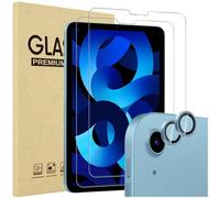 ProCase 2 Pack Screen Protector for iPad Air 5th/4th Generation 10.9" + 2 Pack Camera Lens Protector, 9H Hardness HD Clear Tempered Glass for iPad Air 5 4 10.9 Inch -Blue