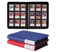 ProCase 2 Pack Trading Card Binder with Side Label; Holds 360 Trading Card with 9 Pockets; Premium Zipper Card Collection binder Album Folder for Sports Cards, TCG, MTG, PKM -Rednavy