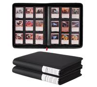 ProCase 2 Pack Trading Card Binder with Side Label; Holds 360 Trading Card with 9 Pockets; Premium Zipper Card Collection binder Album Folder for Sports Cards, TCG, MTG, PKM -Black