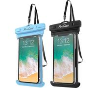 ProCase 2 Pack Waterproof Phone Pouch, Underwater Case phone sleeve for iPhone 17 Air 16 15 14 Plus Pro Max 13 12, Galaxy S24 Ultra S23 S22 Up to 7.0 inch, Cruise Beach Essentia -Blue/Black