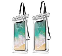 ProCase 2 Pack Waterproof Phone Pouch, Underwater Case phone sleeve for iPhone 17 Air 16 15 14 Plus Pro Max 13 12, Galaxy S24 Ultra S23 S22 Up to 7.0 inch, Cruise Beach Essentia -Clear