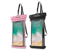 ProCase 2 Pack Waterproof Phone Pouch, Underwater Case phone sleeve for iPhone 17 Air 16 15 14 Plus Pro Max 13 12, Galaxy S24 Ultra S23 S22 Up to 7.0 inch, Cruise Beach Essentia -Pink/Black